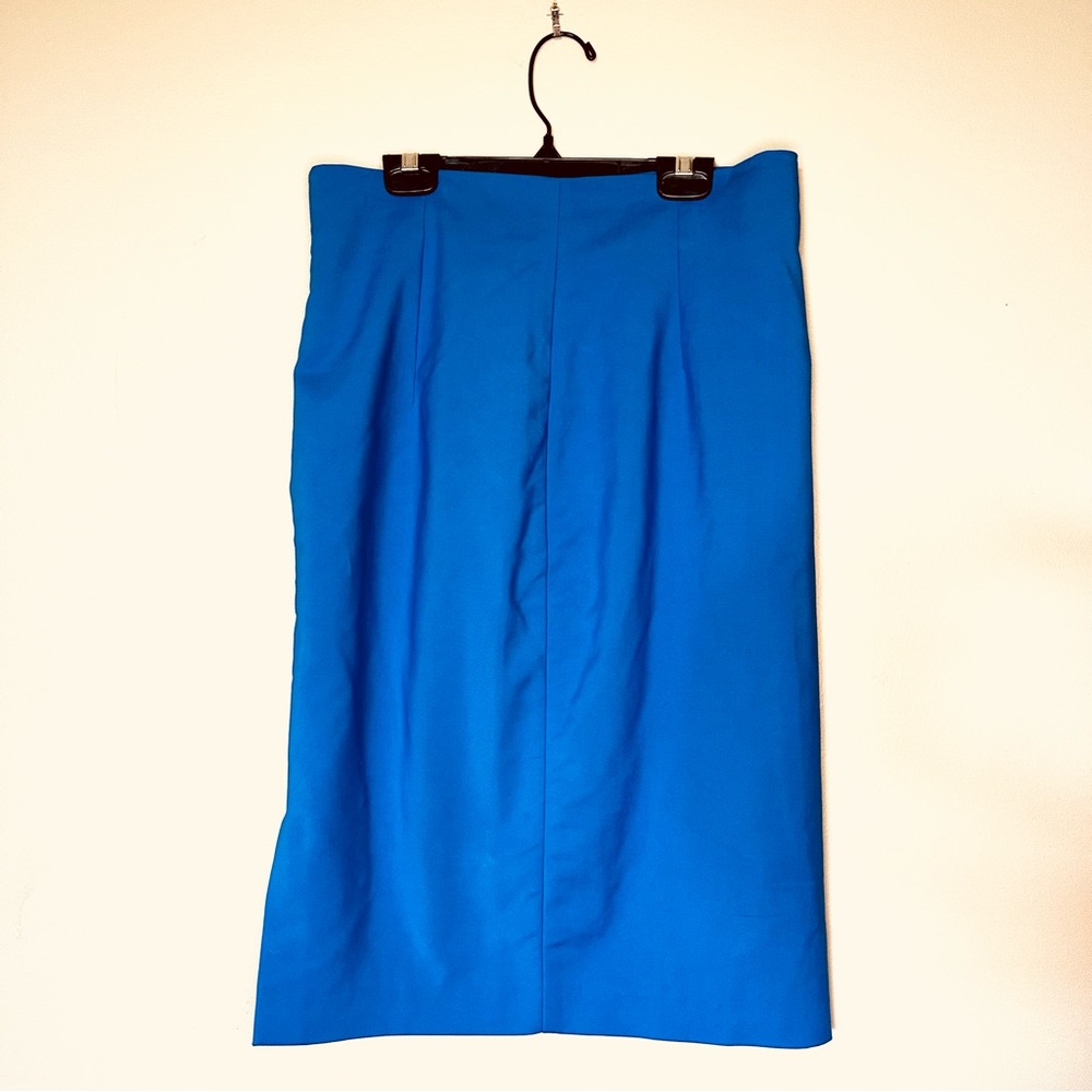 Zara Woman Cerulean Blue Pencil Skirt W/Side Slit Size M